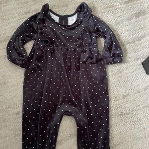 EUC baby gap one piece velvet romper